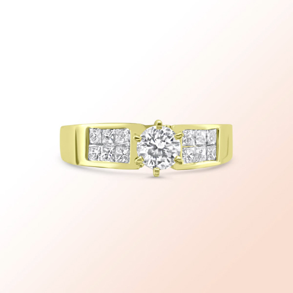 14k.y. invisible diamond wedding ring 0.88Ct.