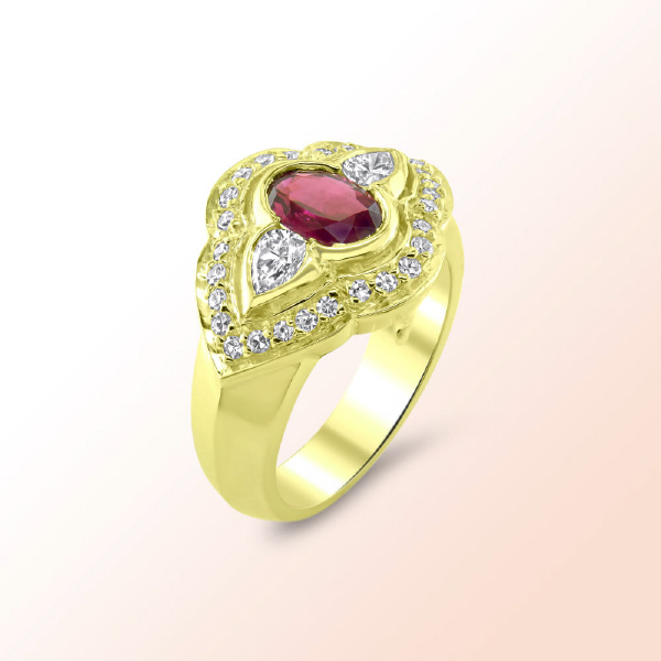 18k. Ruby Diamond Ring 1.64Ct.