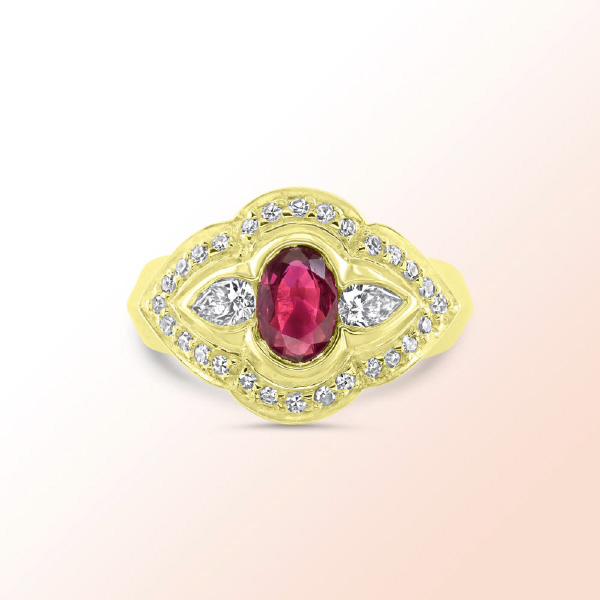 18k. Ruby Diamond Ring 1.64Ct.