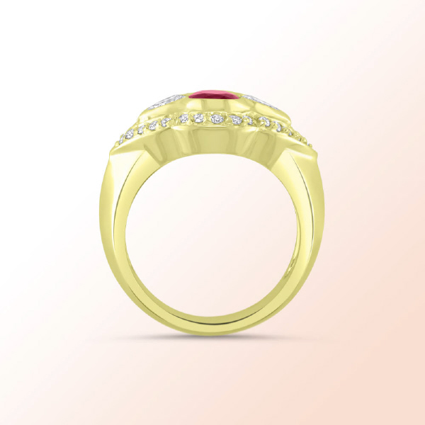 18k. Ruby Diamond Ring 1.64Ct.