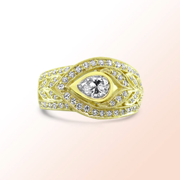 18k.y. ladies diamond ring 1.04Ct.