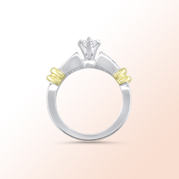 Platinum & 18k.y. diamond engagement ring   1.23Ct.