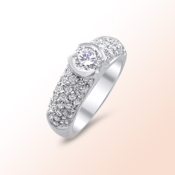 Platinum diamond engagement ring 1.41Ct.