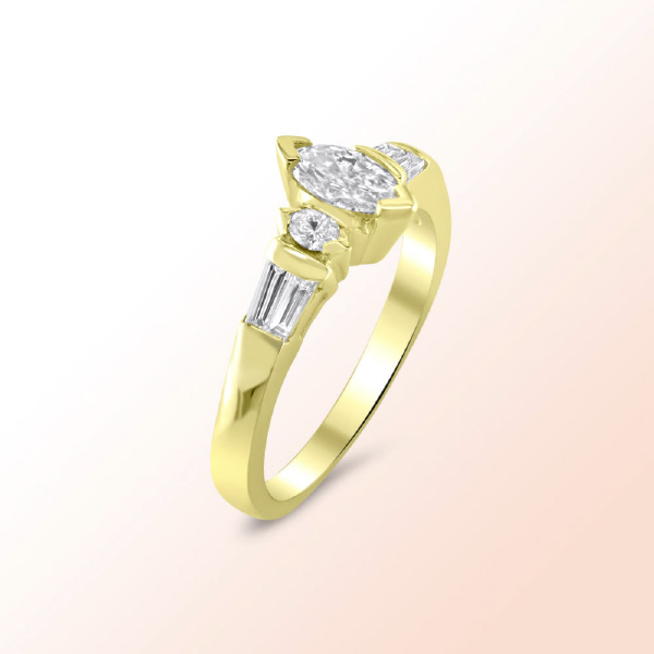 14k.y. Gold Diamond Engagement Ring 0.70Ct.