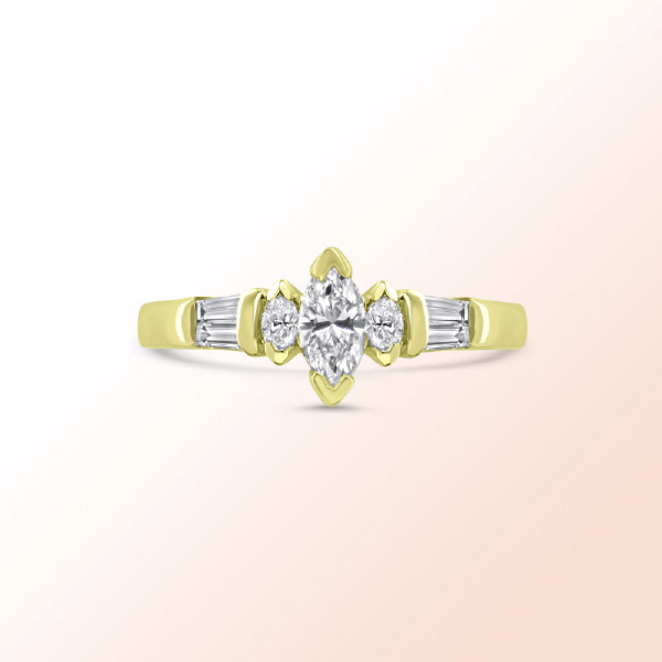 14k.y. Gold Diamond Engagement Ring 0.70Ct.