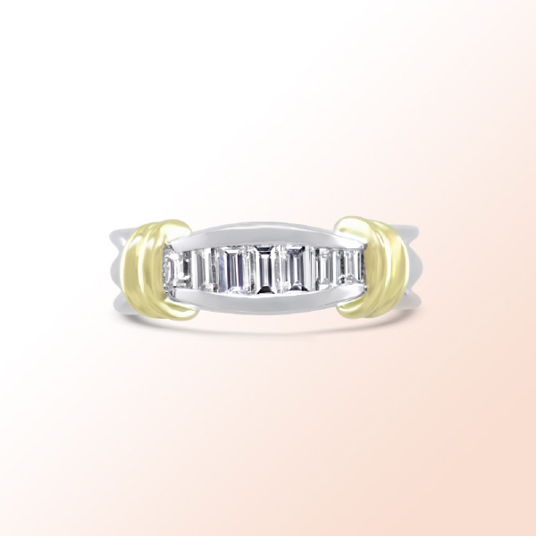 Ladies platinum 18k.y. diamond ring  0.68Ct.