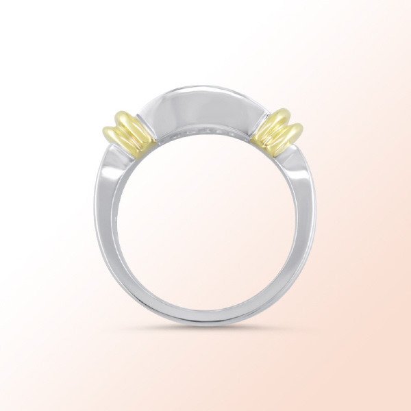 Ladies platinum 18k.y. diamond ring  0.68Ct.