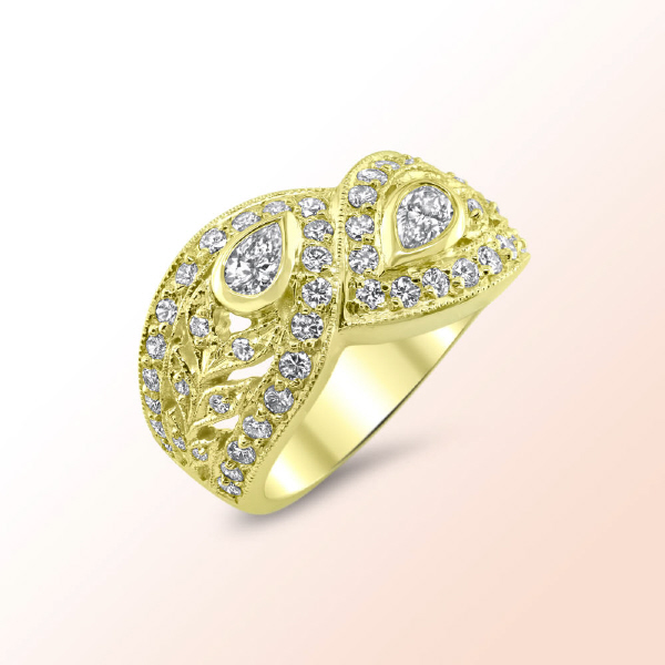 Ladies 18k.y. diamond ring  1.15Ct.