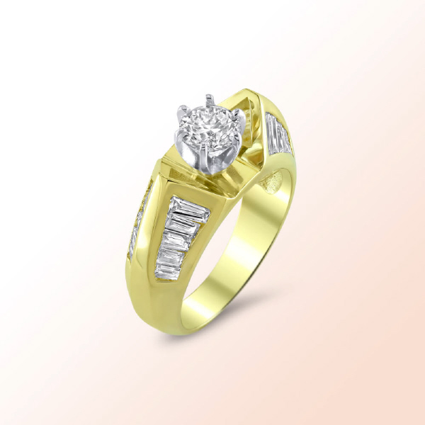Ladies 14k.y. Diamond Engagement Ring 2.09Ct.