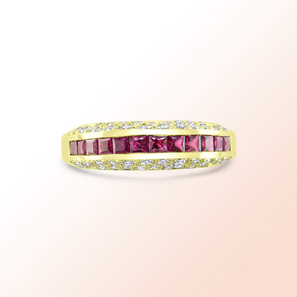 Ladies 14k.y. Ruby Diamond Ring 1.89Ct.