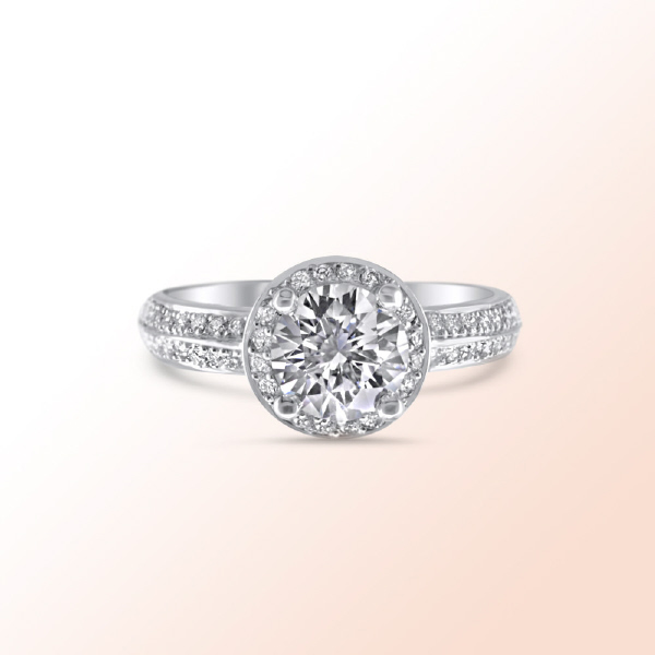 Ladies platinum engagement ring 1.36Ct.  Color: I Clarity: VS2