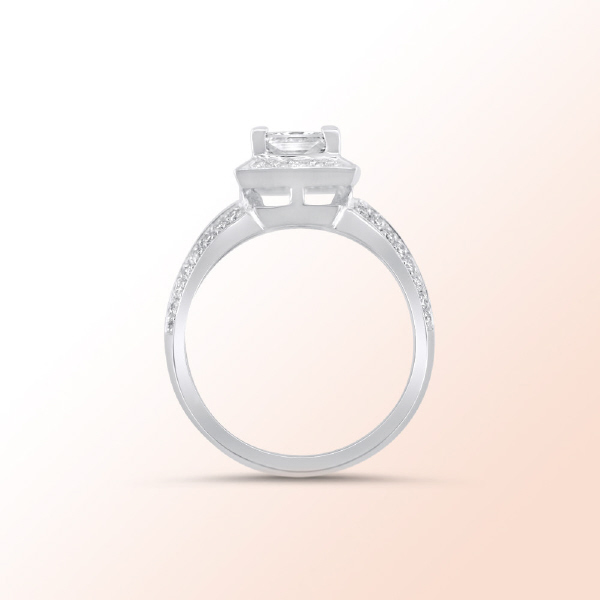 Ladies platinum engagement ring 1.45Ct. Color: H Clarity: VS1