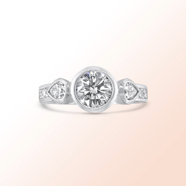 Ladies platinum diamond egagement ring 2.84Ct.  Color: H Clarity: VS2