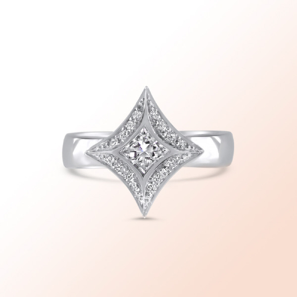 Ladies 14k.w. gold Diamond Engagement Ring 0.63Ct. Color: E Clarity: VS1