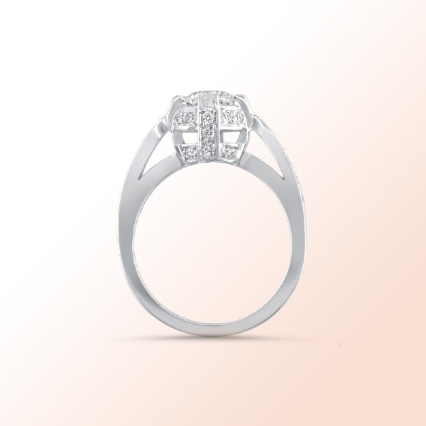 Ladies 14k.w. Diamond Engagement Ring 1.10Ct. Color: E Clarity: VS2
