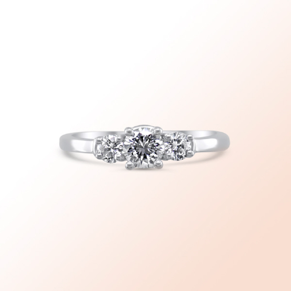 Ladies 14k.w. Diamond Engagement Ring 0.65Ct.