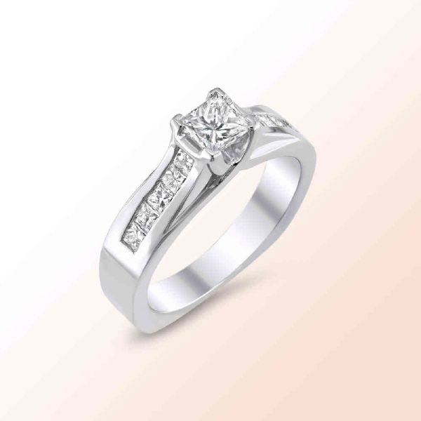 14K.W. DIAMOND ENGAGEMENT RING 0.83 CT.