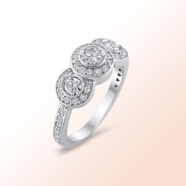 Ladies 14k.w. Diamond Engagement Ring 1Ct.