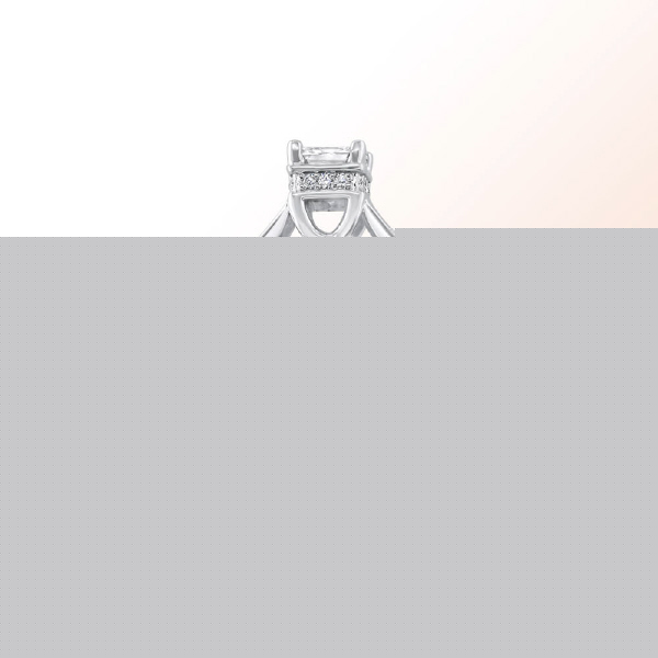 Ladies 14k.w. Solitaire Princess Cut Diamond Ring 0.78Ct.