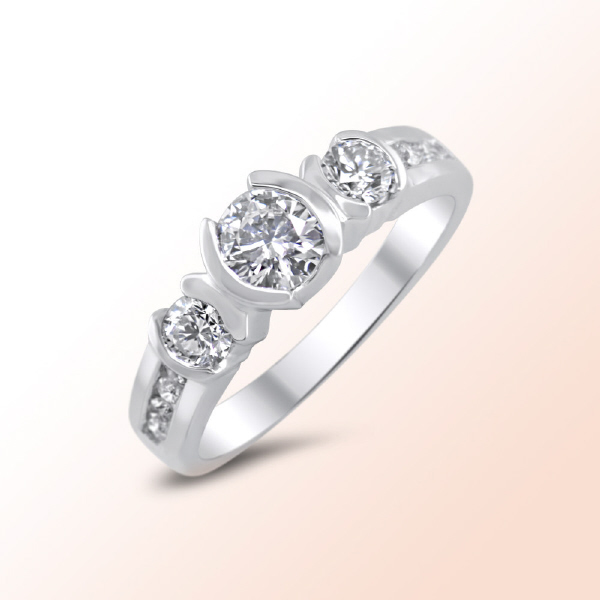 Ladie 14k.w. Diamond Egagement Ring 0.85Ct. Color: G Clarity: VS1