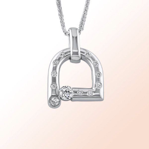 18K. White Gold Diamond Pendant 0.30Ct.