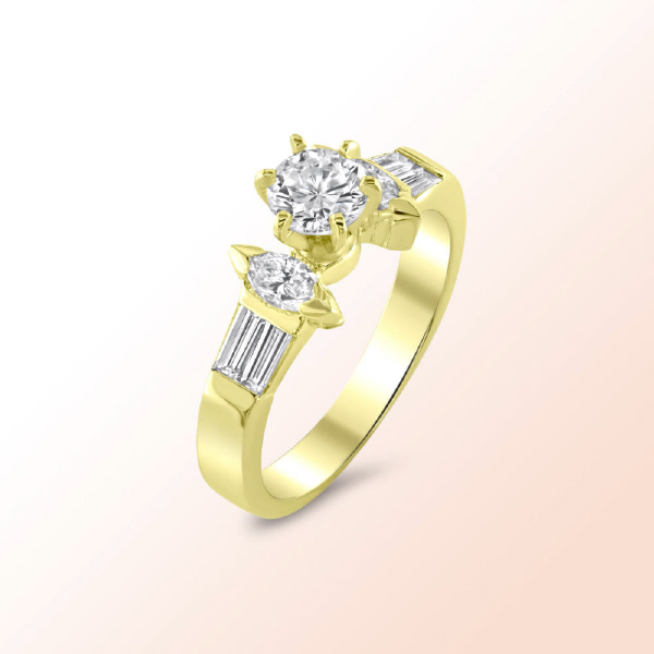 14k.y. Gold Diamond Engagement Ring 1.01Ct.
