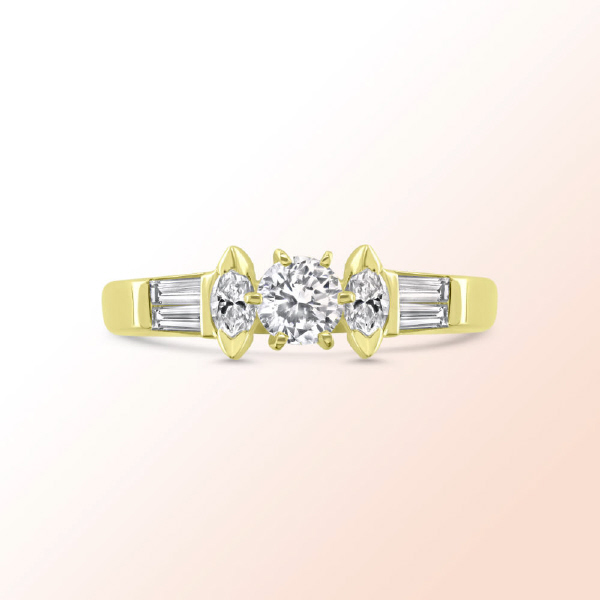 14k.y. Gold Diamond Engagement Ring 1.01Ct.