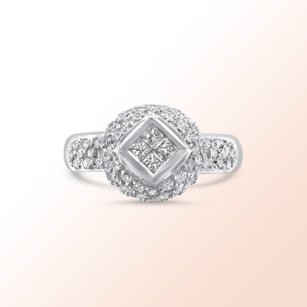 18k.w. Diamond Engagement Ring 1.12Ct.