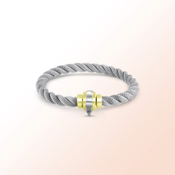 14k 2-Tone Fancy T-Bangle