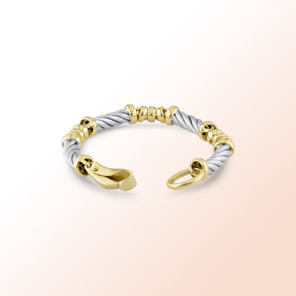 14k. 2 Tone Fancy Bracelet