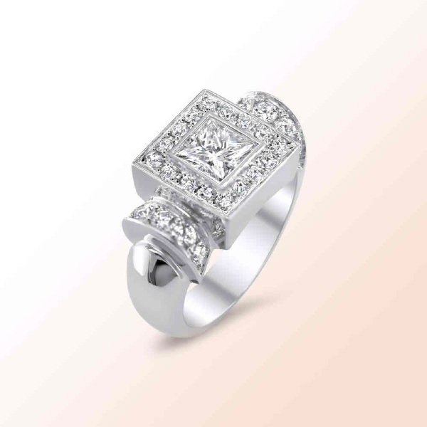 14K.W. DIAMOND ENGAGEMENT RING COLOR: I CLARITY: VS2