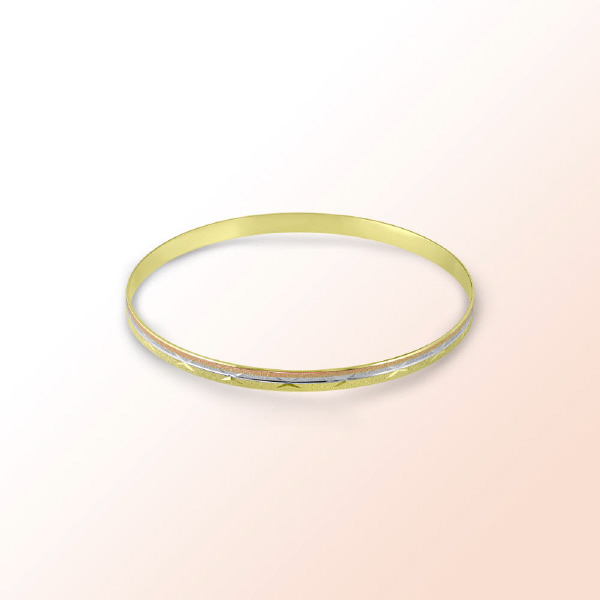 Ladies 14k. 2 Tone Bangle Bracelet