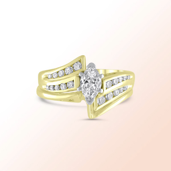 Ladies 14k. Diamond Engagement Ring 0.99Ct.