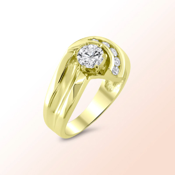 14K. Yellow Gold Diamond Ring 0.63Ct.