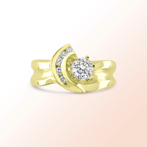 14K. Yellow Gold Diamond Ring 0.63Ct.