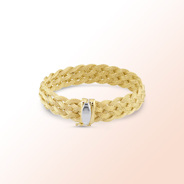 14k Italian Fancy weaved Mesh bracelet