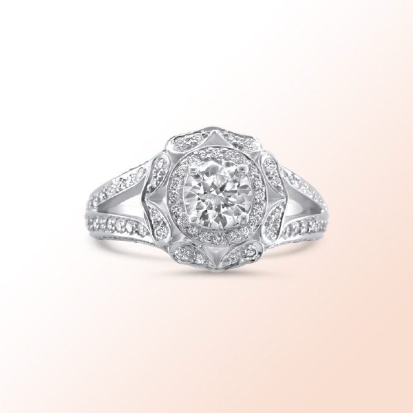 Ladies 18k.w. Diamond Engagment Ring 1.83Ct. Color: I Clarity: VS1