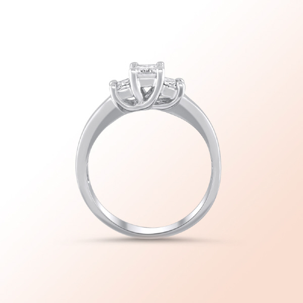Ladies Platinum Emerald Cut Diamond Engagement Ring  1.10Ct.