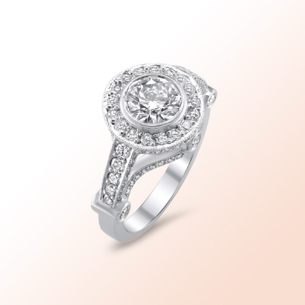 Ladies Platinum Diamond Engagement Ring  2.15Ct. Color: I Clarity: VS2