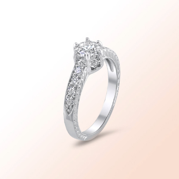 Ladies Platinum Diamond Engagment Ring 1.04Ct. Color: G Clarity: VVS2