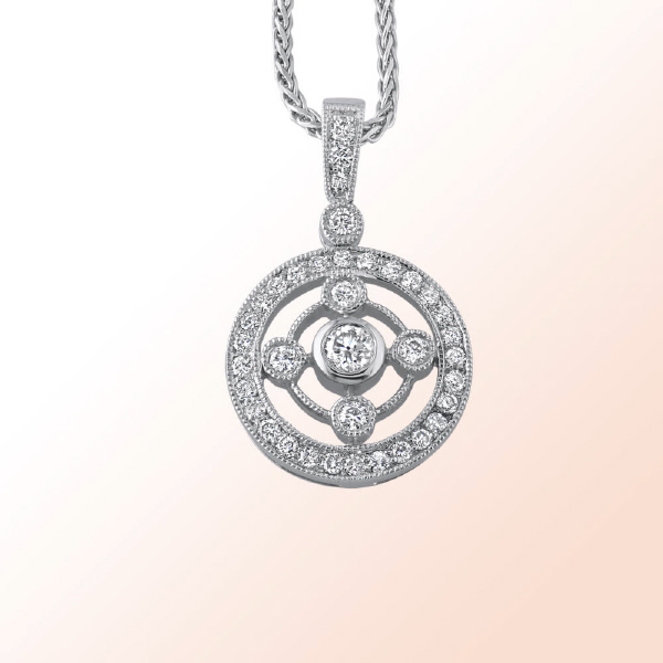 18k.w. Diamond Pendant 0.56Ct.