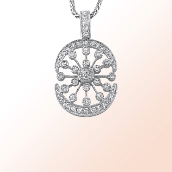 18k.w. Diamond  Pendant 0.50Ct.