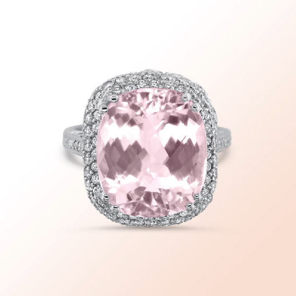 14k.w. Kunzite diamond ring