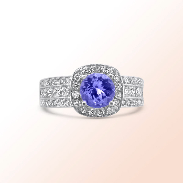18k.w. gold Diamond Tanzanite ring