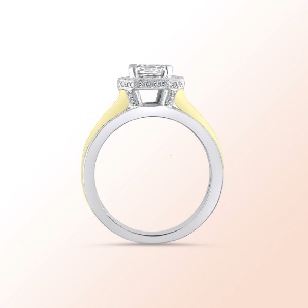 18k 2 tone Diamond Engagement Ring