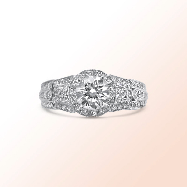 18k.w. Diamond Engagement Ring 2.06Ct. Color: I Clarity: VS2
