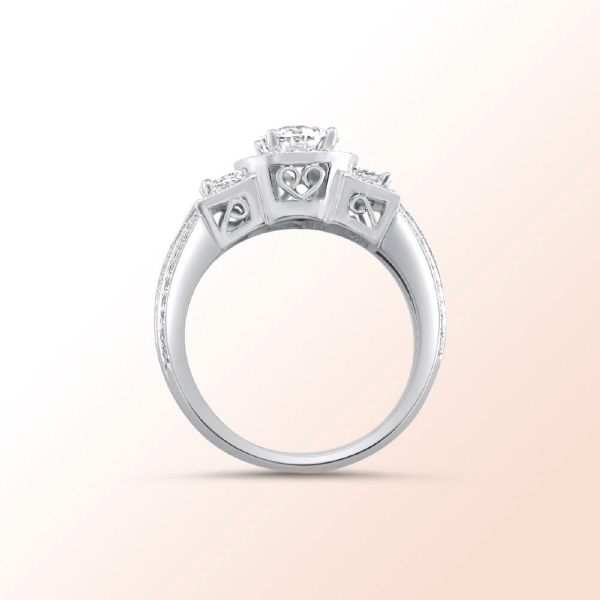 18k.w. Diamond Engagement Ring 2.06Ct. Color: I Clarity: VS2