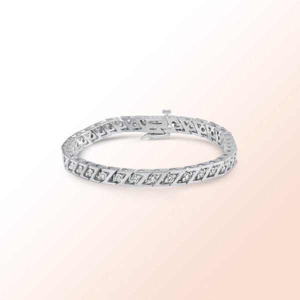 14K.White Gold Diamond Tennis Bracelet 2.39Ct