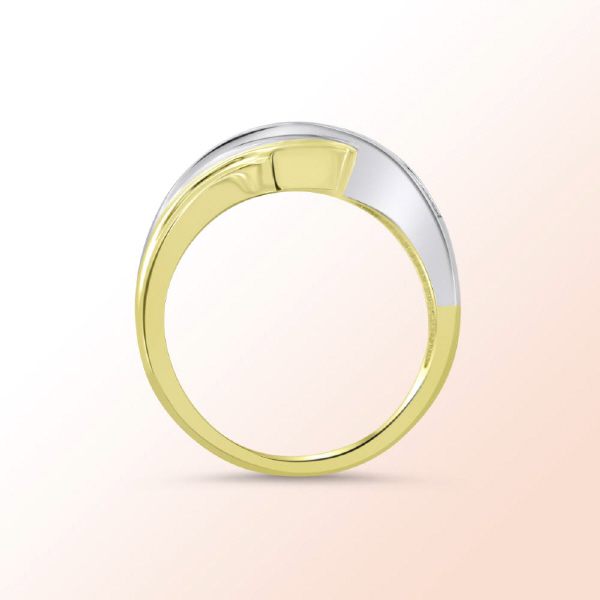 14K. 2 Tone Gold Diamond Anniversary Band