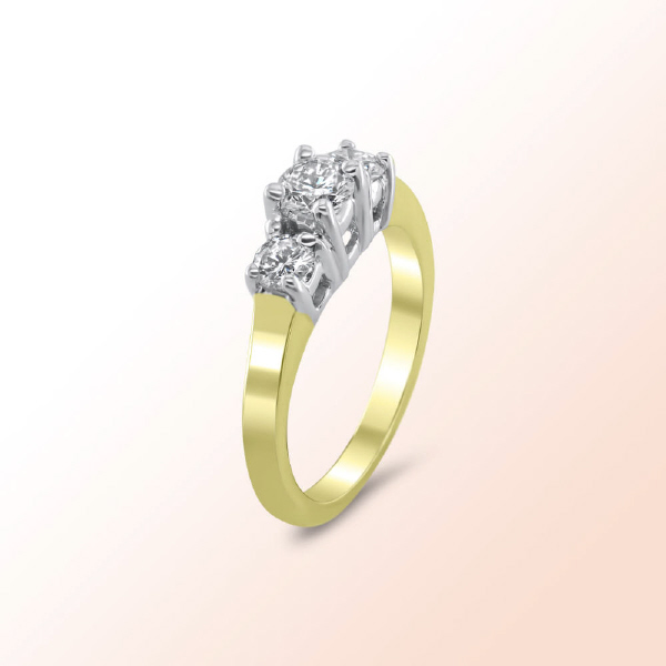 14k. 2 tone Diamond Ring